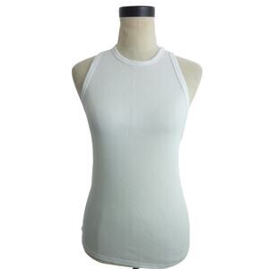 Everlane White Ribbed Racer Back Tank Top M